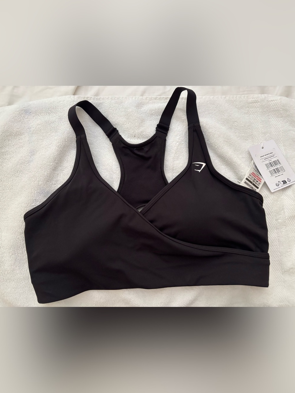 Gymshark Black Wrap Racerback Sports Bra